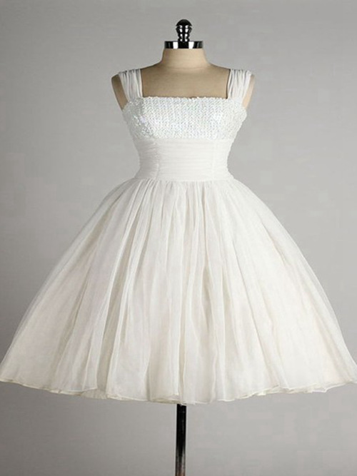 Princess Straps Tea Length Chiffon Wedding Dress [VIVIDRESS560] - R1755 ...